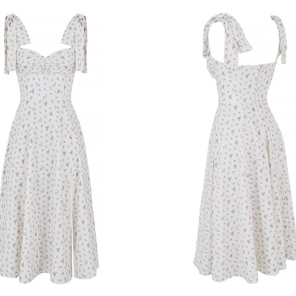 House of CB Alicia White Floral Midi Sundress - Picture 9 of 13